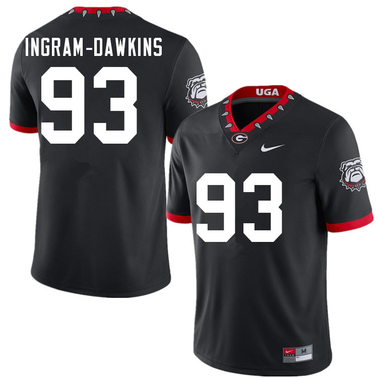 Men #93 Tyrion Ingram-Dawkins Georgia Bulldogs 100th Anniversary College Football Jerseys Sale-100th - Click Image to Close
